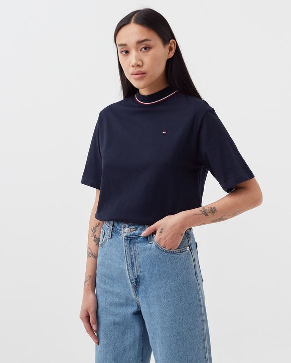 WMNS RELAXED GBL STP MOCK-NK TEE