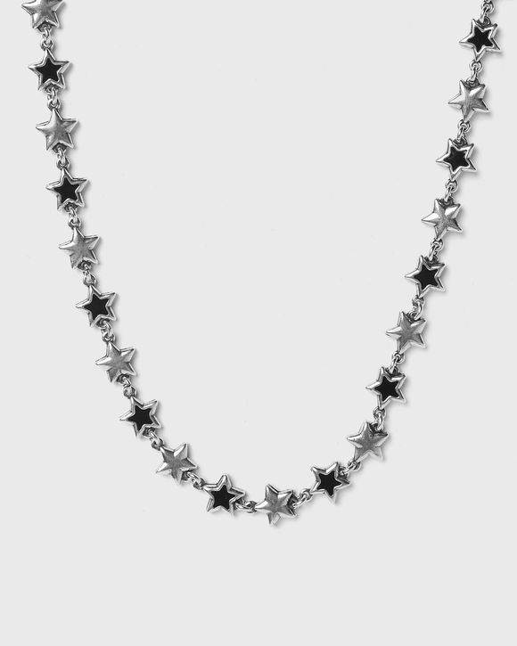 Black Enameled Stars Necklace