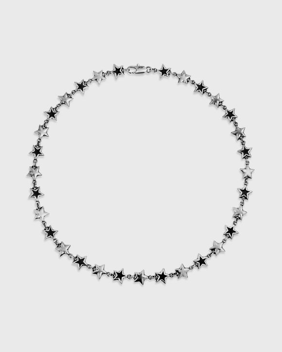 Black Enameled Stars Necklace