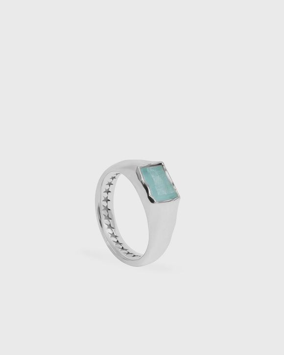 Rectangular Aquamarine Stone Ring