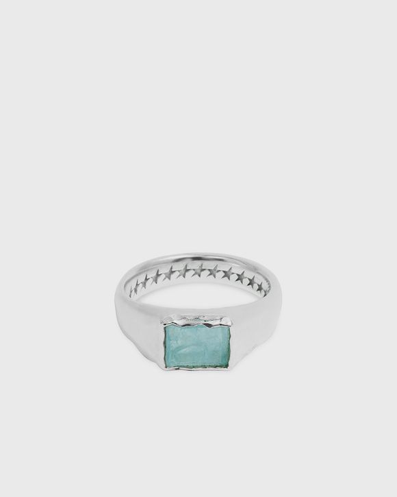 Rectangular Aquamarine Stone Ring
