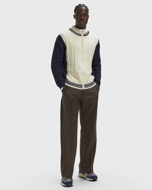 Brown Wool flared suit pants