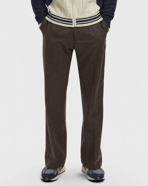 Brown Wool flared suit pants