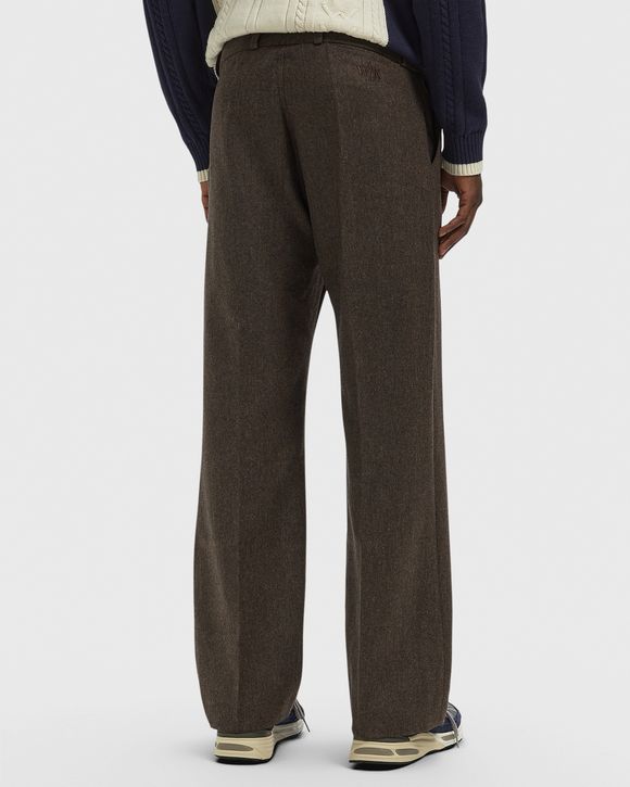 Brown Wool flared suit pants