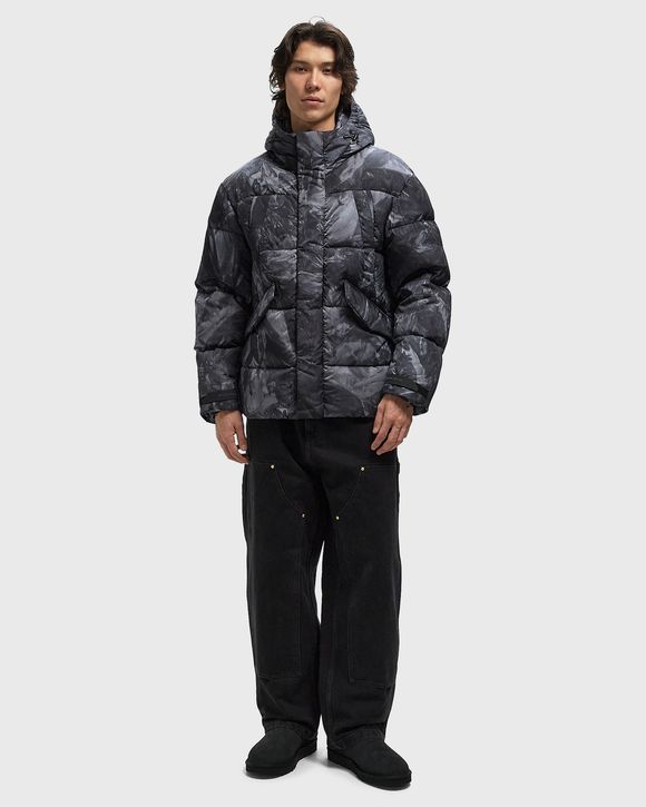 WOOLRICH BLACK LABEL - TIE DYE DOWN MID LENGTH PUFFA Black | BSTN