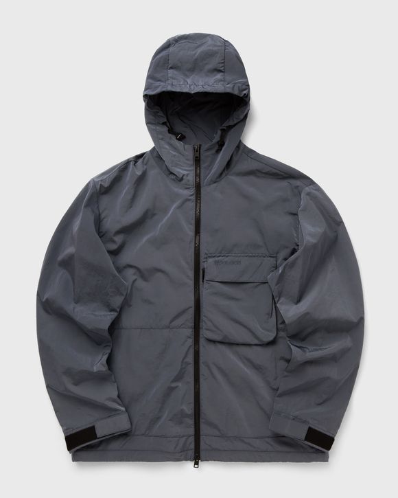 SHINY NYLON HOODED JACKET
