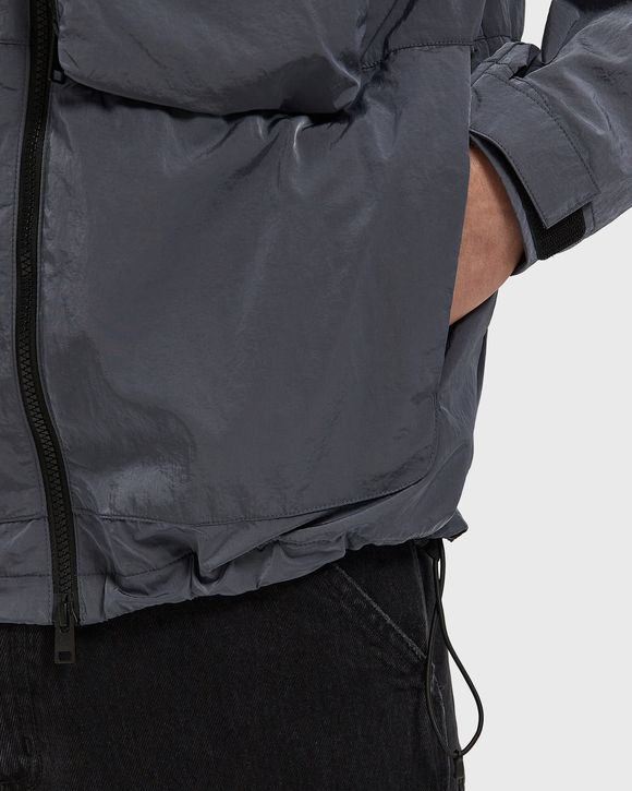 SHINY NYLON HOODED JACKET