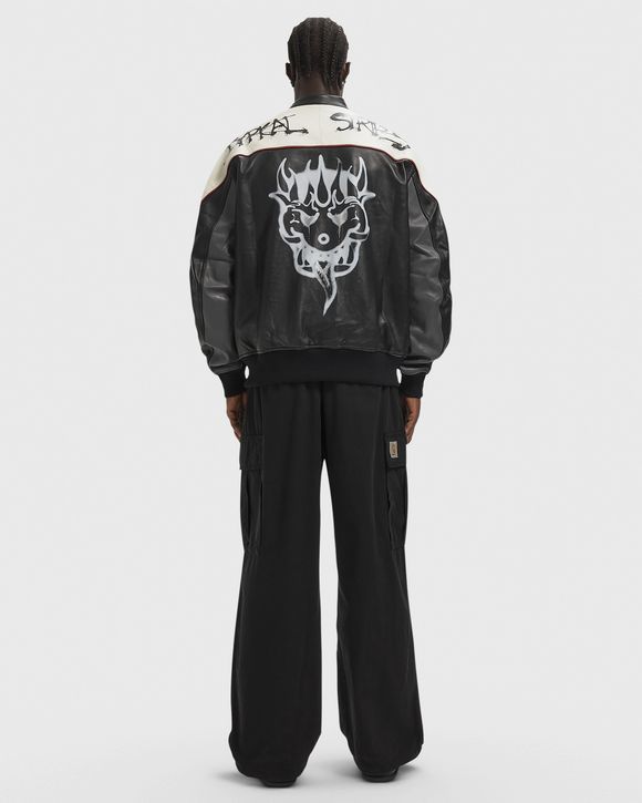 CHITO GRAPHIC LEATHER BIKER JACKET
