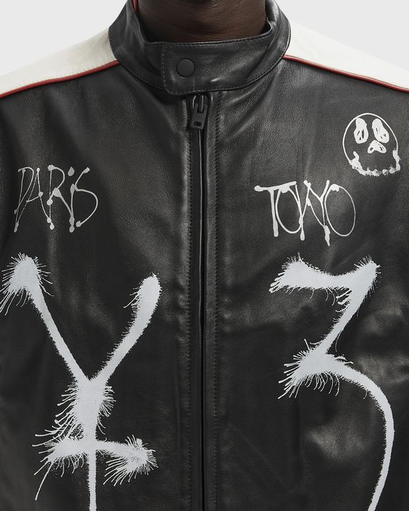CHITO GRAPHIC LEATHER BIKER JACKET