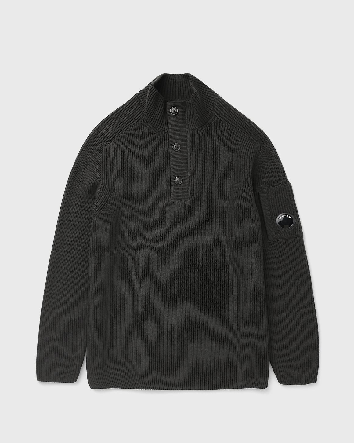 C.P. Company FULL RIB COTTON HALF BUTTON LENS SWEATER