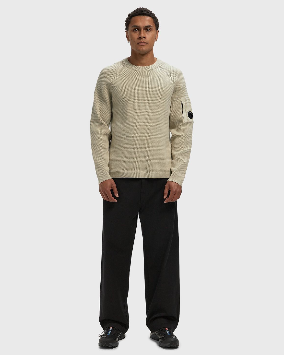 Ansicht 2 von C.P. Company WAFFLE KNIT COTTON CREWNECK LENS SWEATER