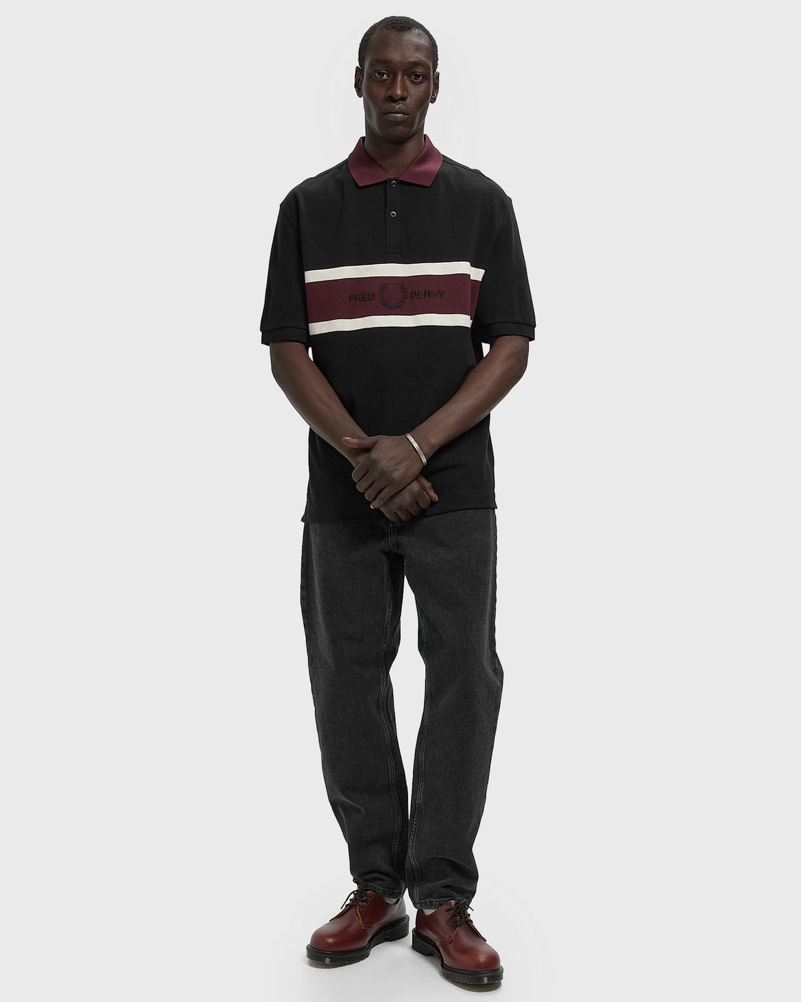 Ansicht 2 von Fred Perry EMBROIDERED PANEL POLO SHIRT
