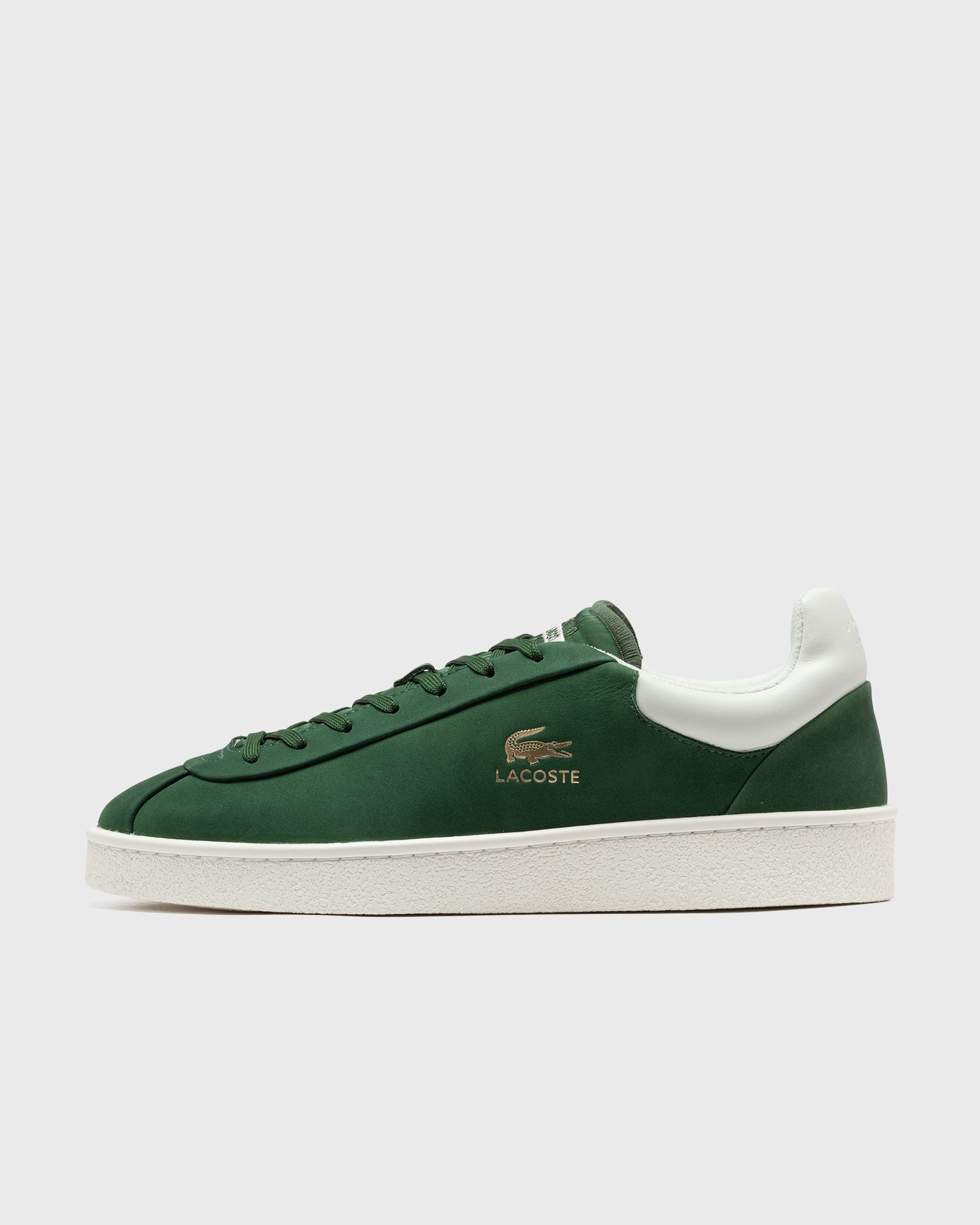 Lacoste - baseshot premium leather trainers men lowtop green in größe:47