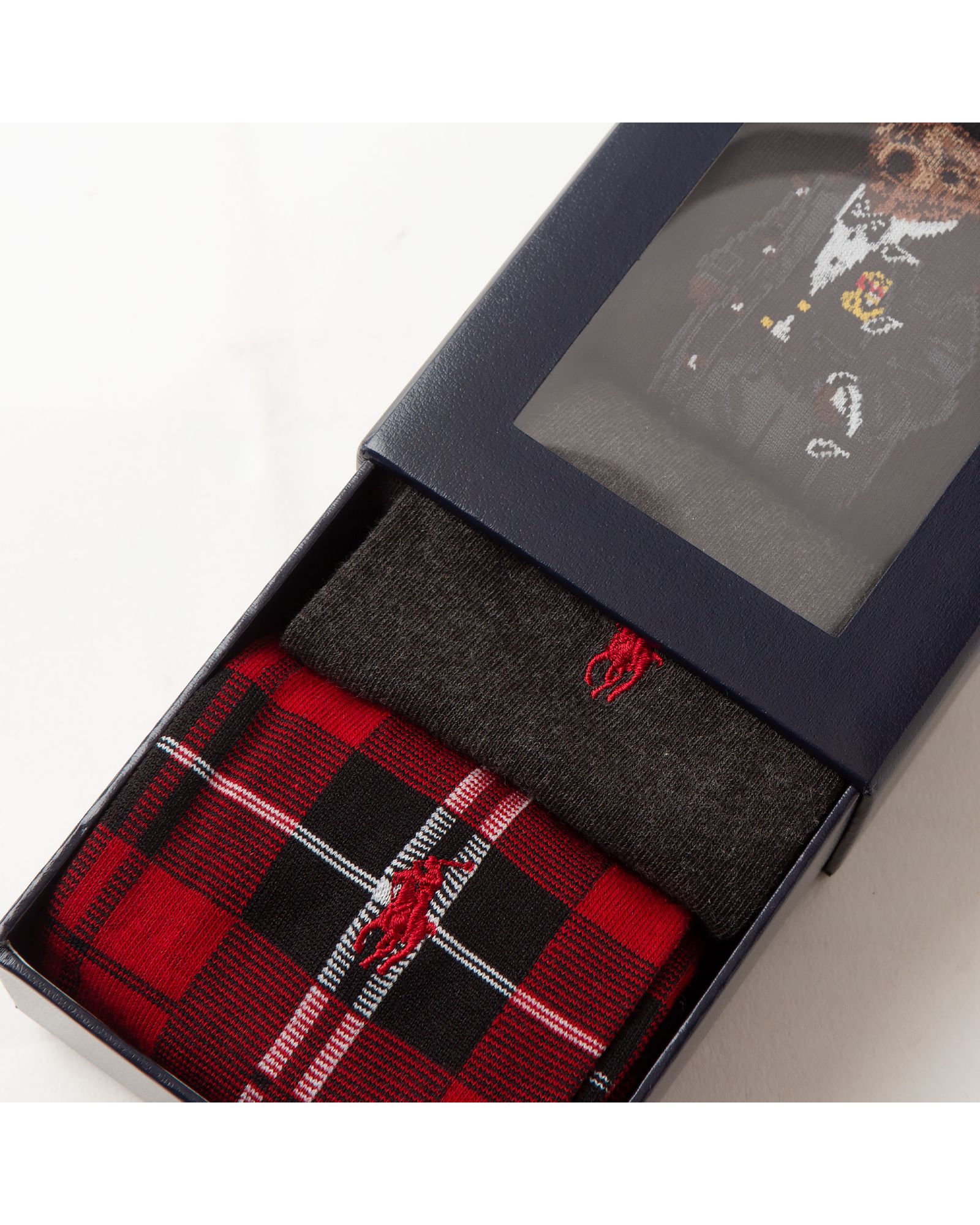 HOLIDAY BEAR CREW SOCKS-GIFT BOX