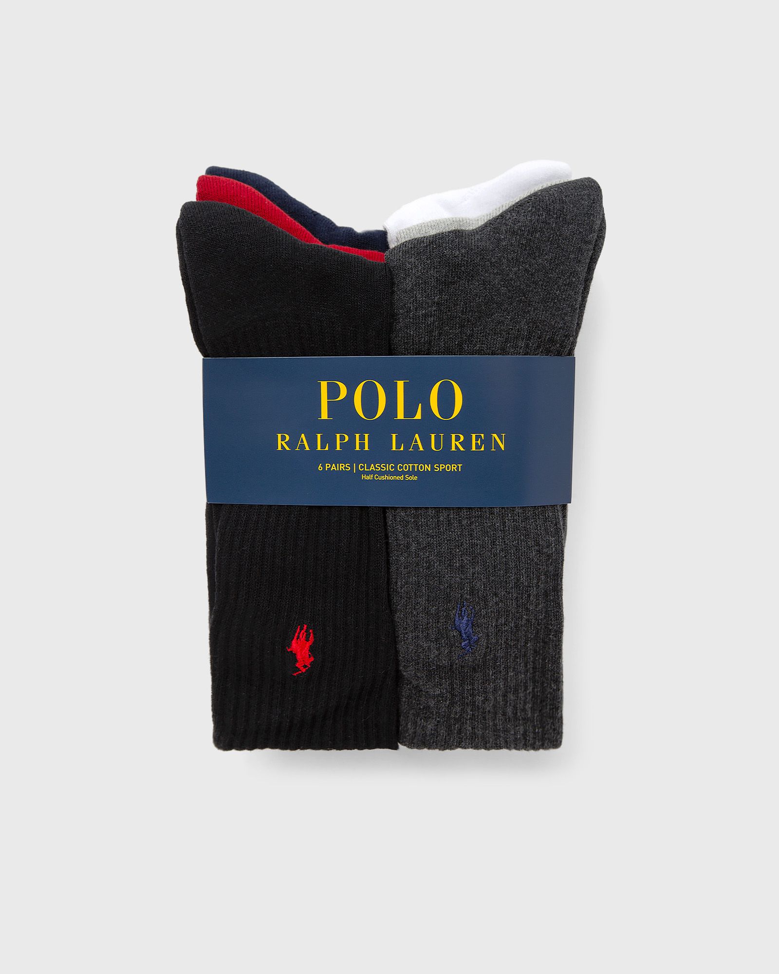 Polo Ralph Lauren - 6 cottn crew-crew-6 pack men socks multi in größe:one size