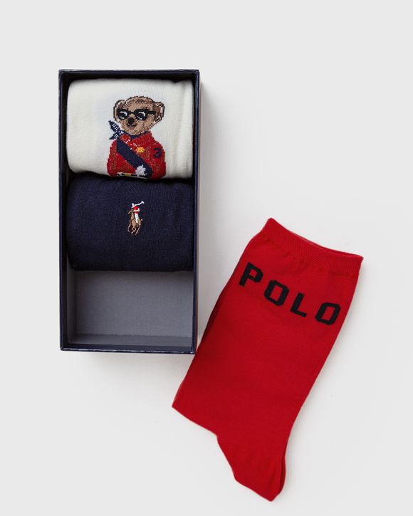 Polo Ralph Lauren PLYR BEAR BOX CREW SOCK-3 PACK Multi | BSTN Store