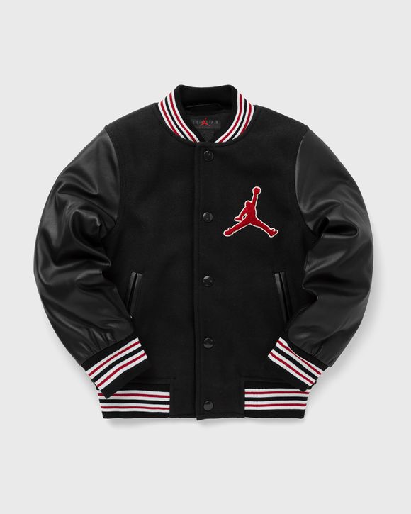 Red and black jordan store varsity jacket