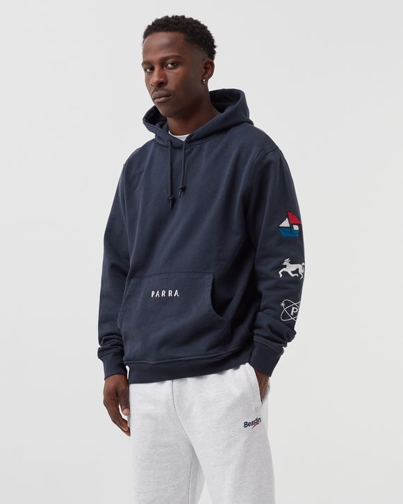 By Parra Paper Dog Systems Hoodie Blue NAVY BLUE