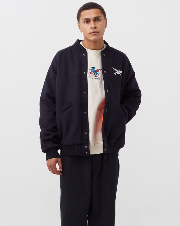 sad pencil wool varsity jacket