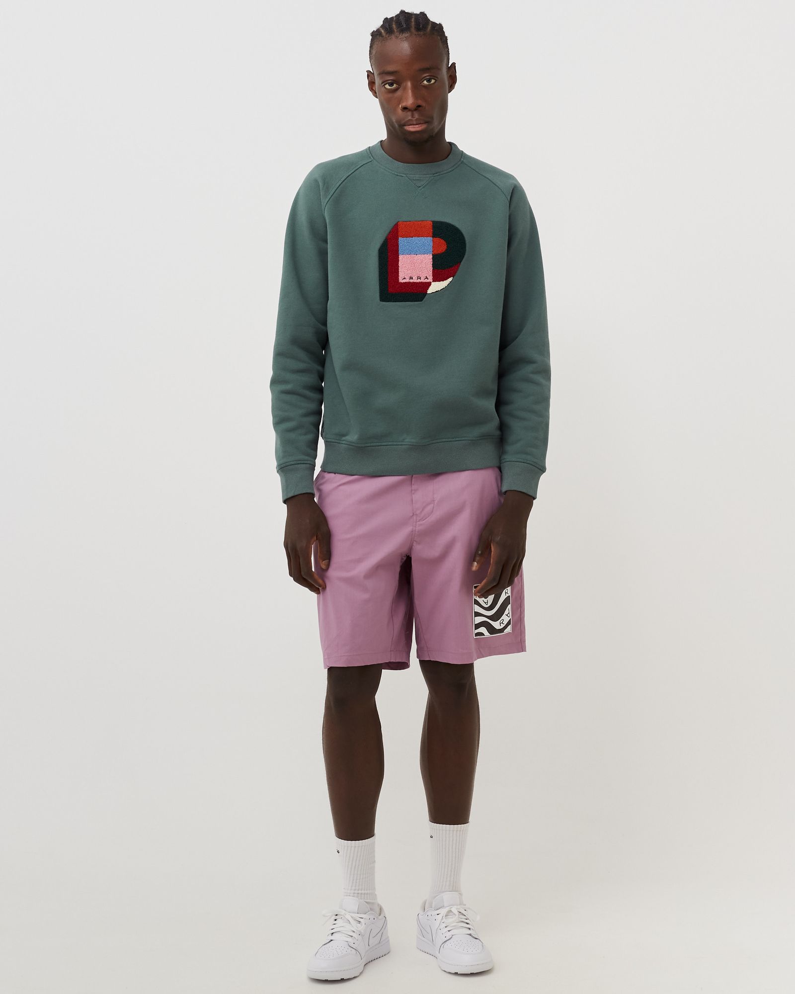 building block logo crew neck sweatshirt