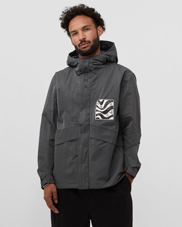 distorted logo jacket - STONE GREY