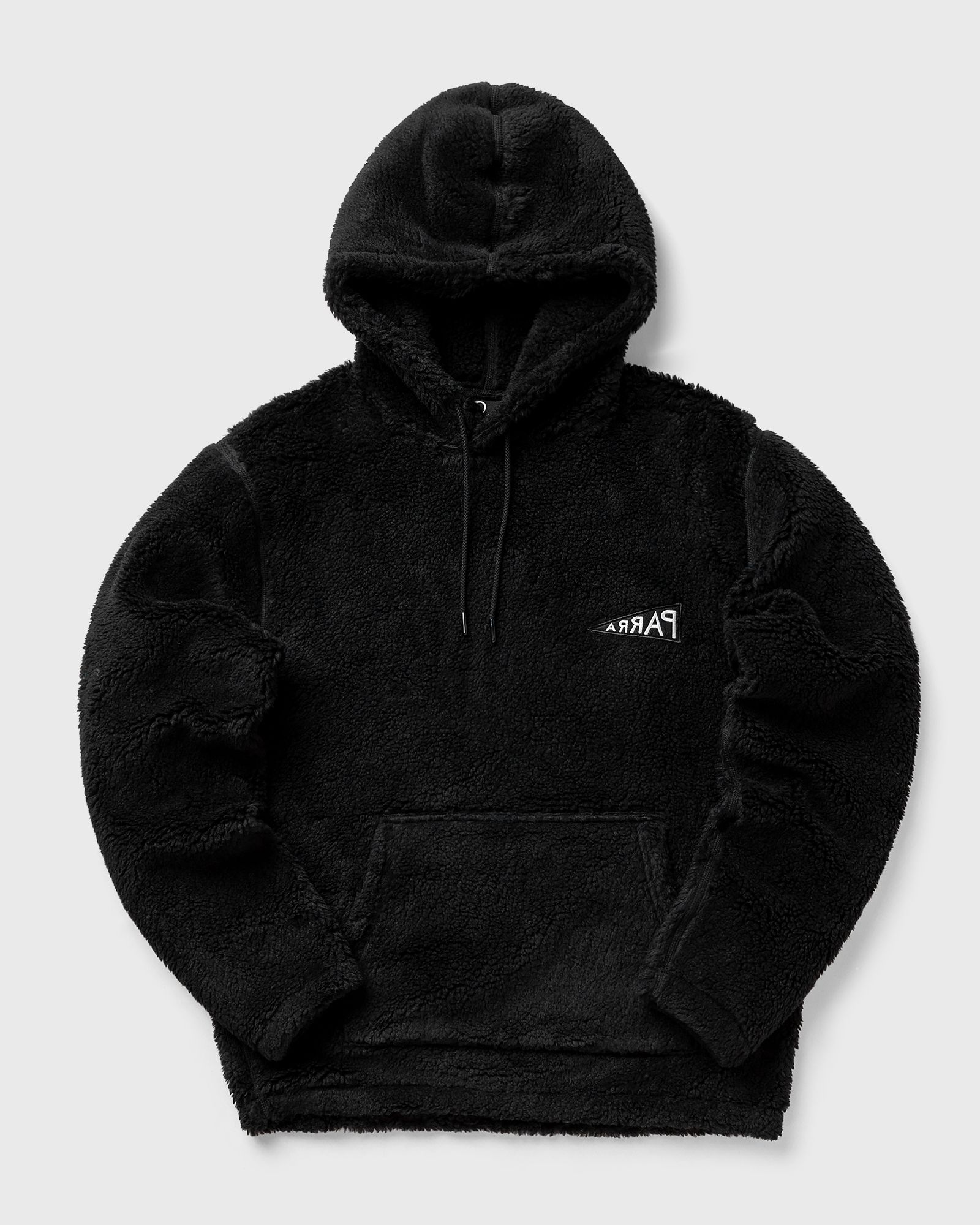 mirrored flag logo polar fleece hooded pullover