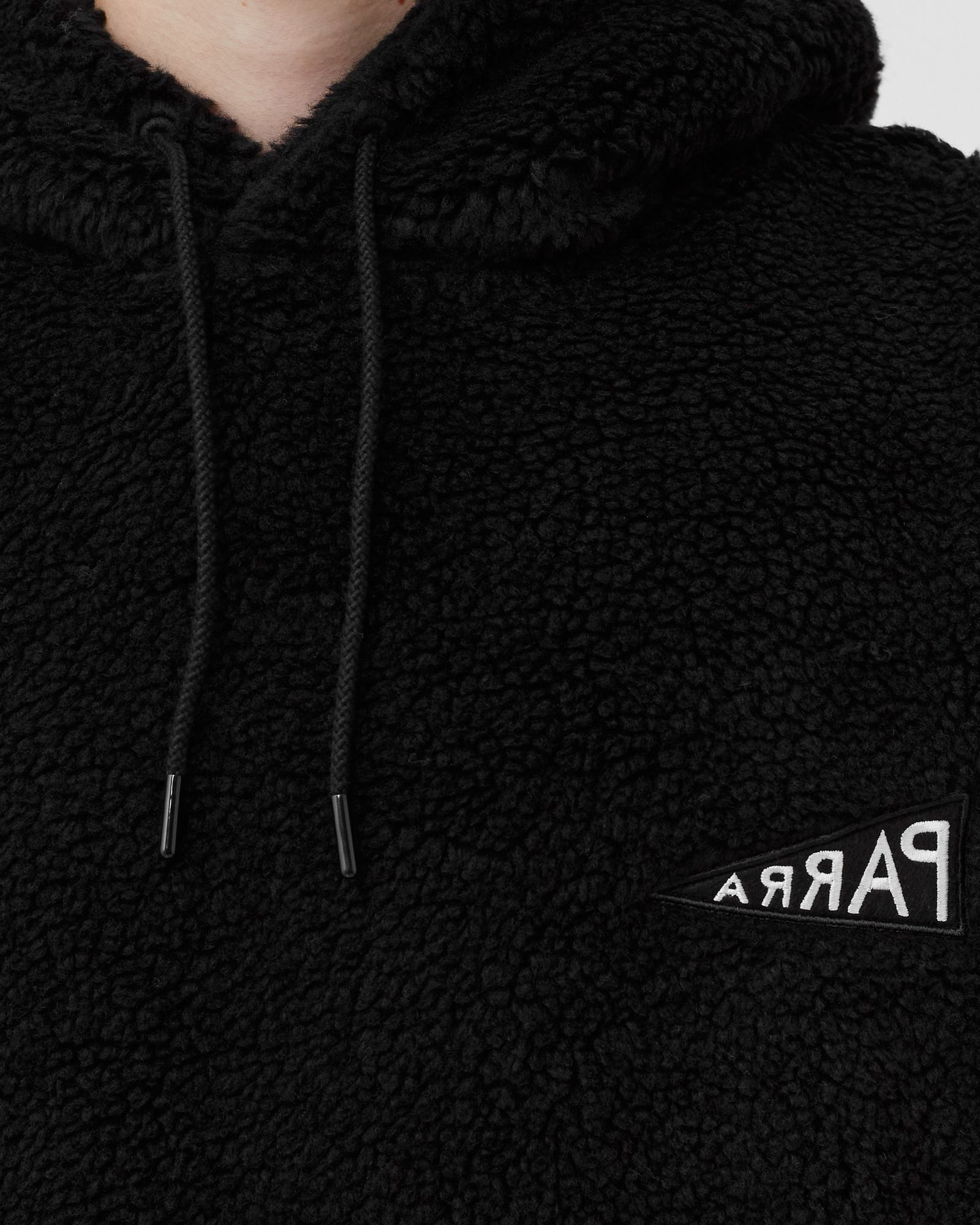 mirrored flag logo polar fleece hooded pullover
