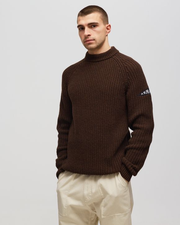 By Parra mirrored flag logo knitted pullover Brown Camel