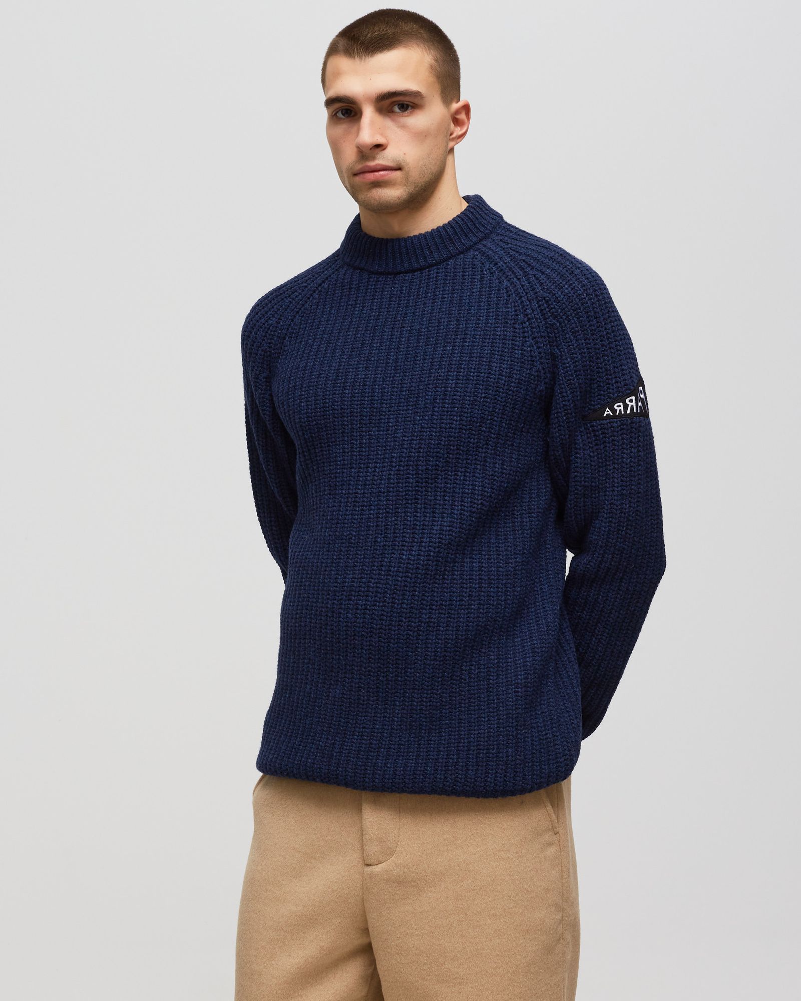 mirrored flag logo knitted pullover