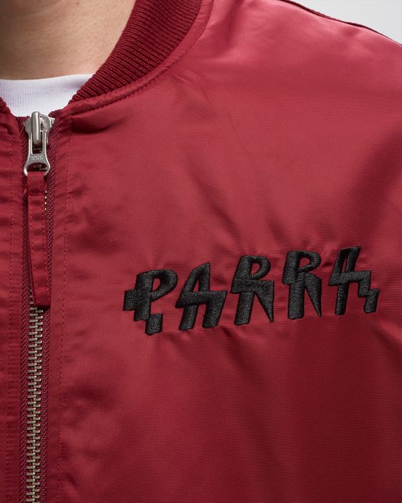 By Parra Stacked Pets Varsity Jacket Red - DEEP RED