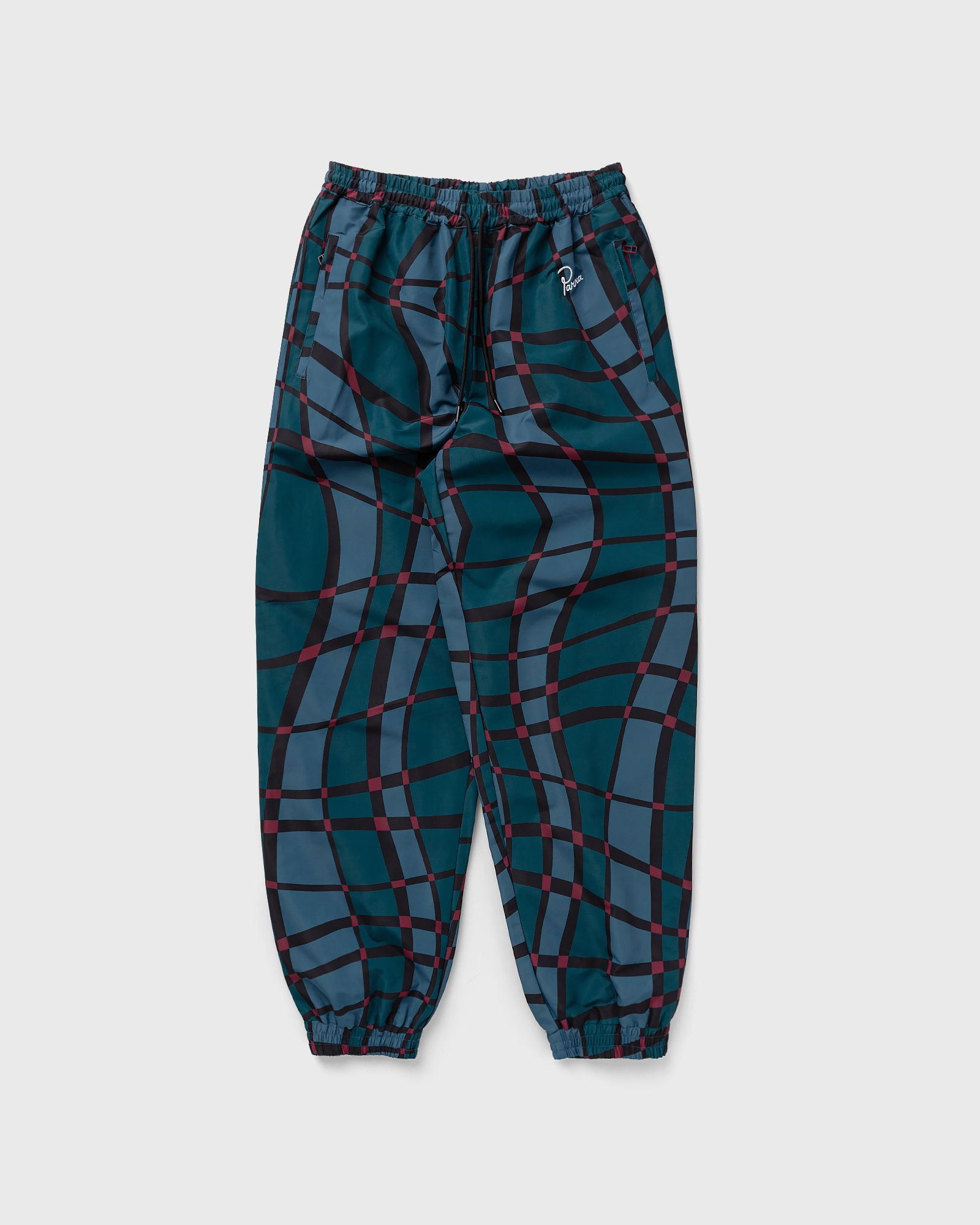 By Parra - squared waves pattern track pants men track pants green in größe:l