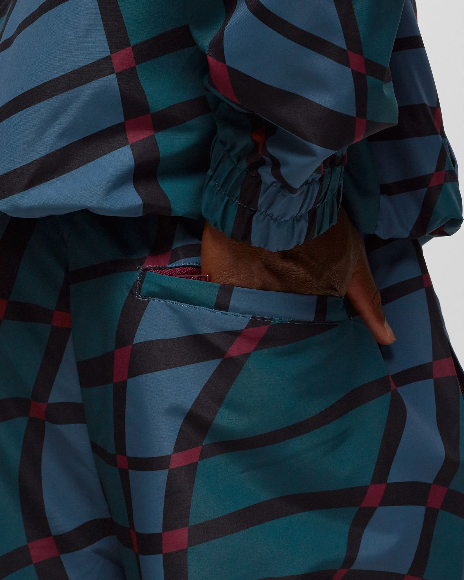 Squared Waves Pattern Track Pants