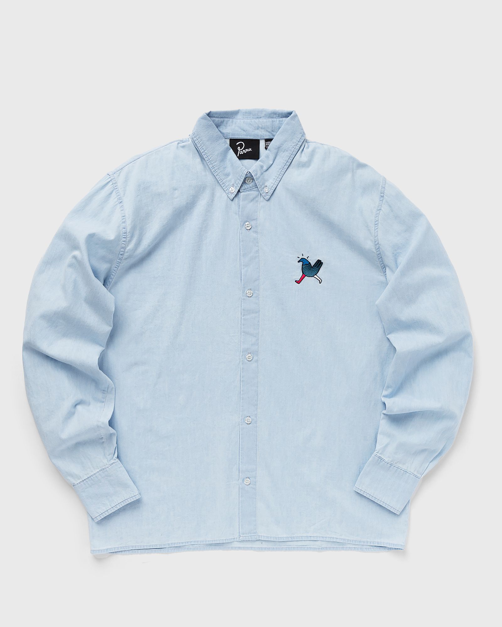 By Parra - annoyed chicken shirt men longsleeves blue in größe:xl