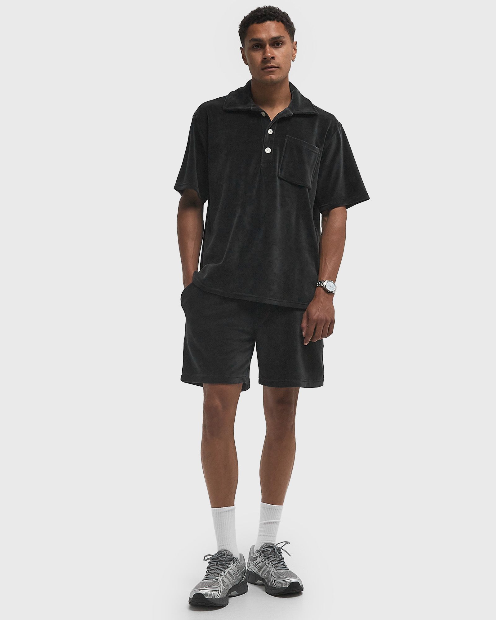 Nearly Black Velour Shorts