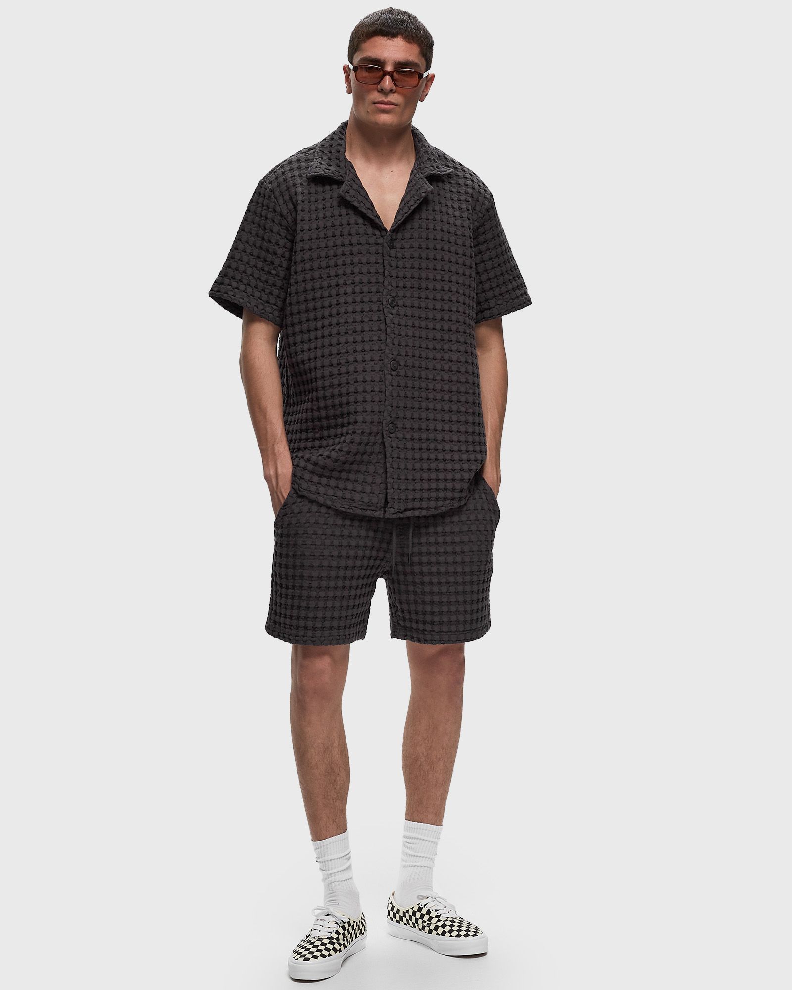 Nearly Black Porto Waffle Shorts