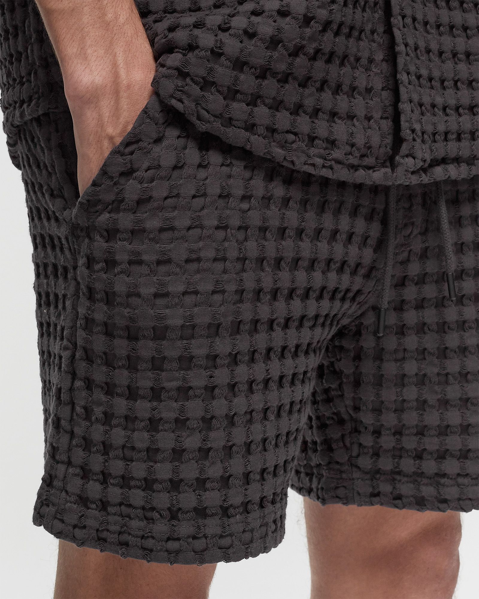 Nearly Black Porto Waffle Shorts