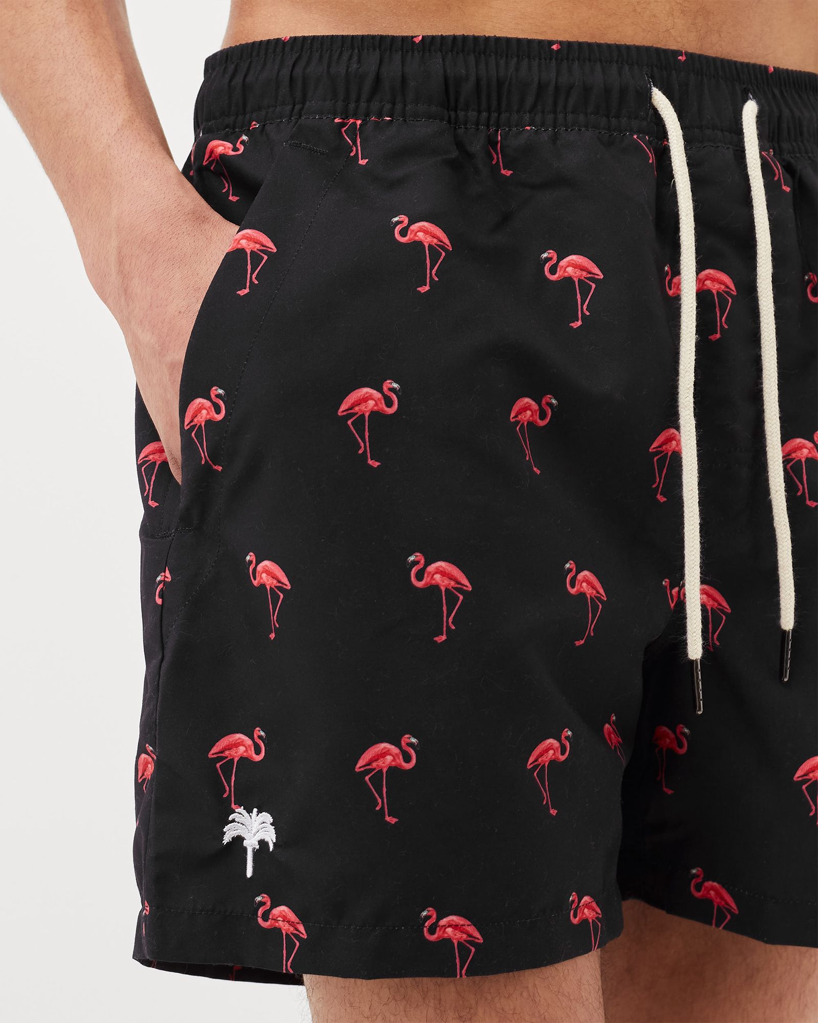 Black Flamingo Swim Shorts