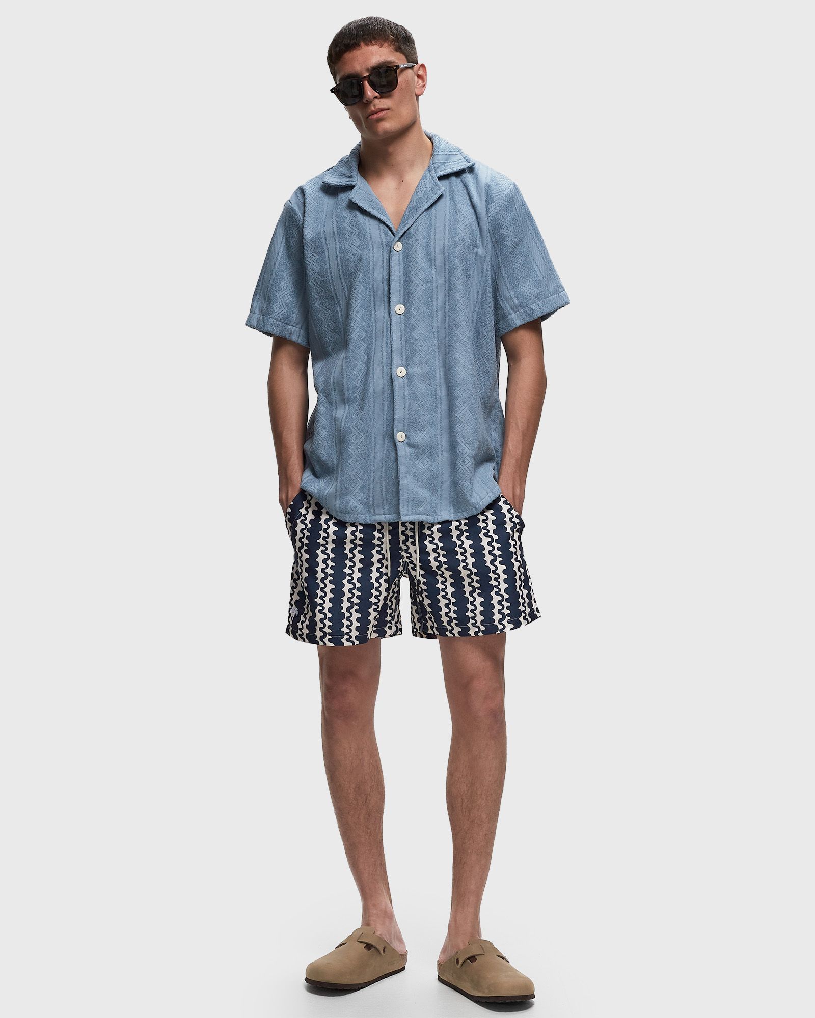 Blue Scribble Swim Shorts