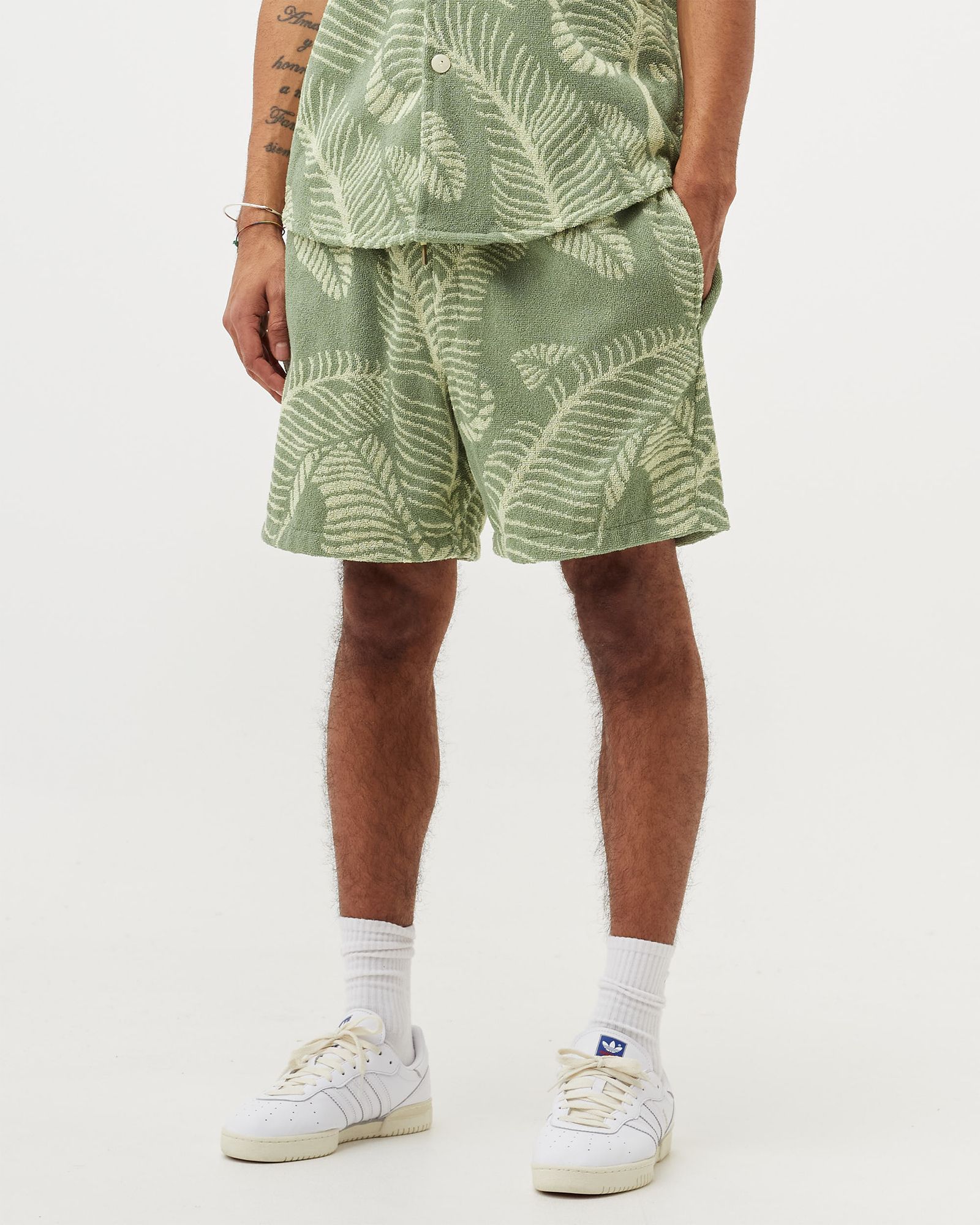 Banana Leaf Terry Shorts
