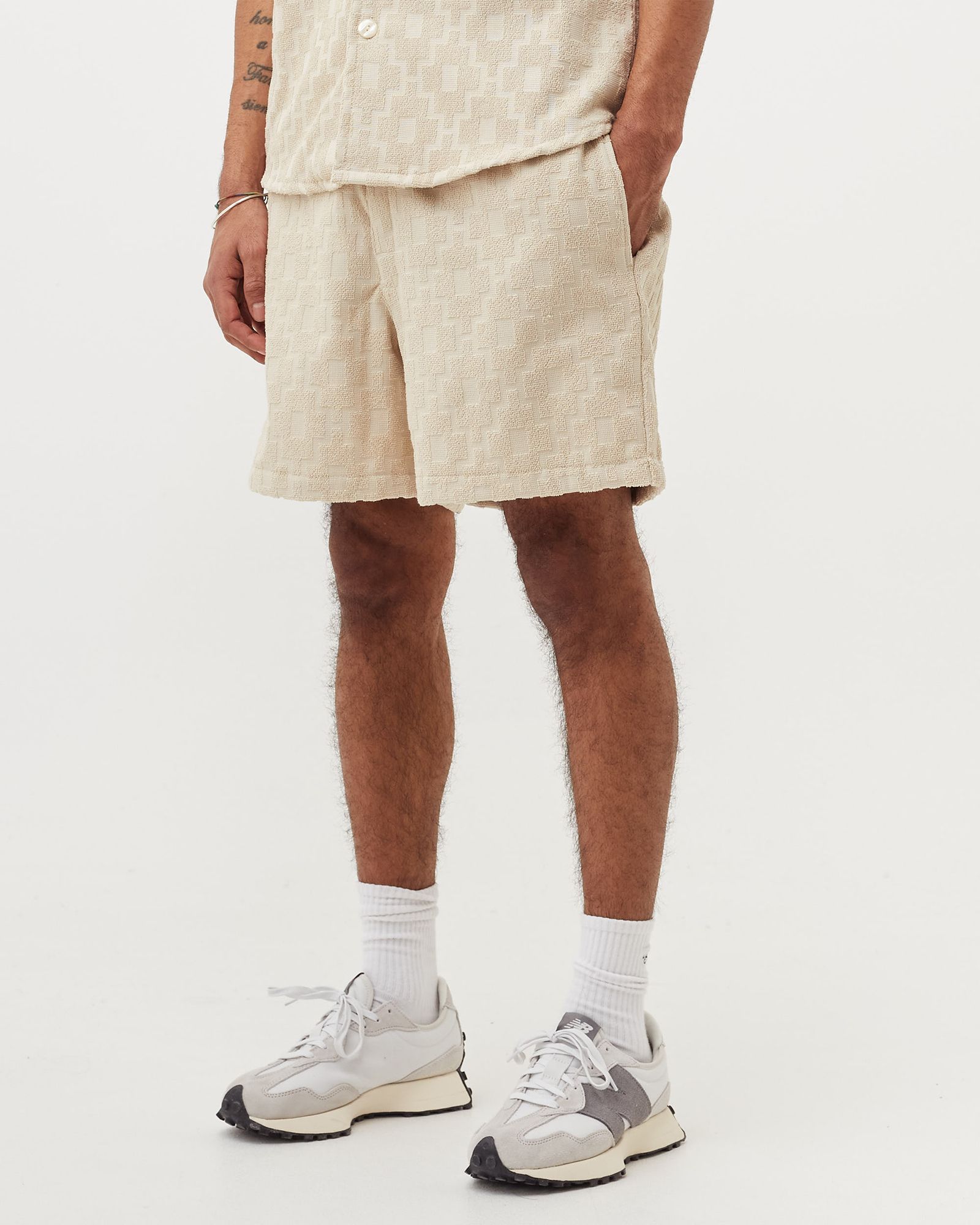 Beige Machu Terry Shorts