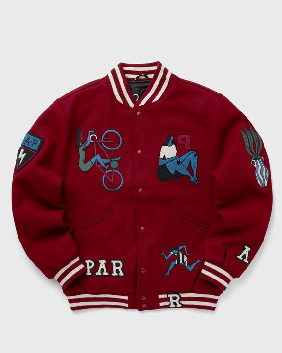 By Parra Run Sit & Bike Varsity Jacket in Navy Blue