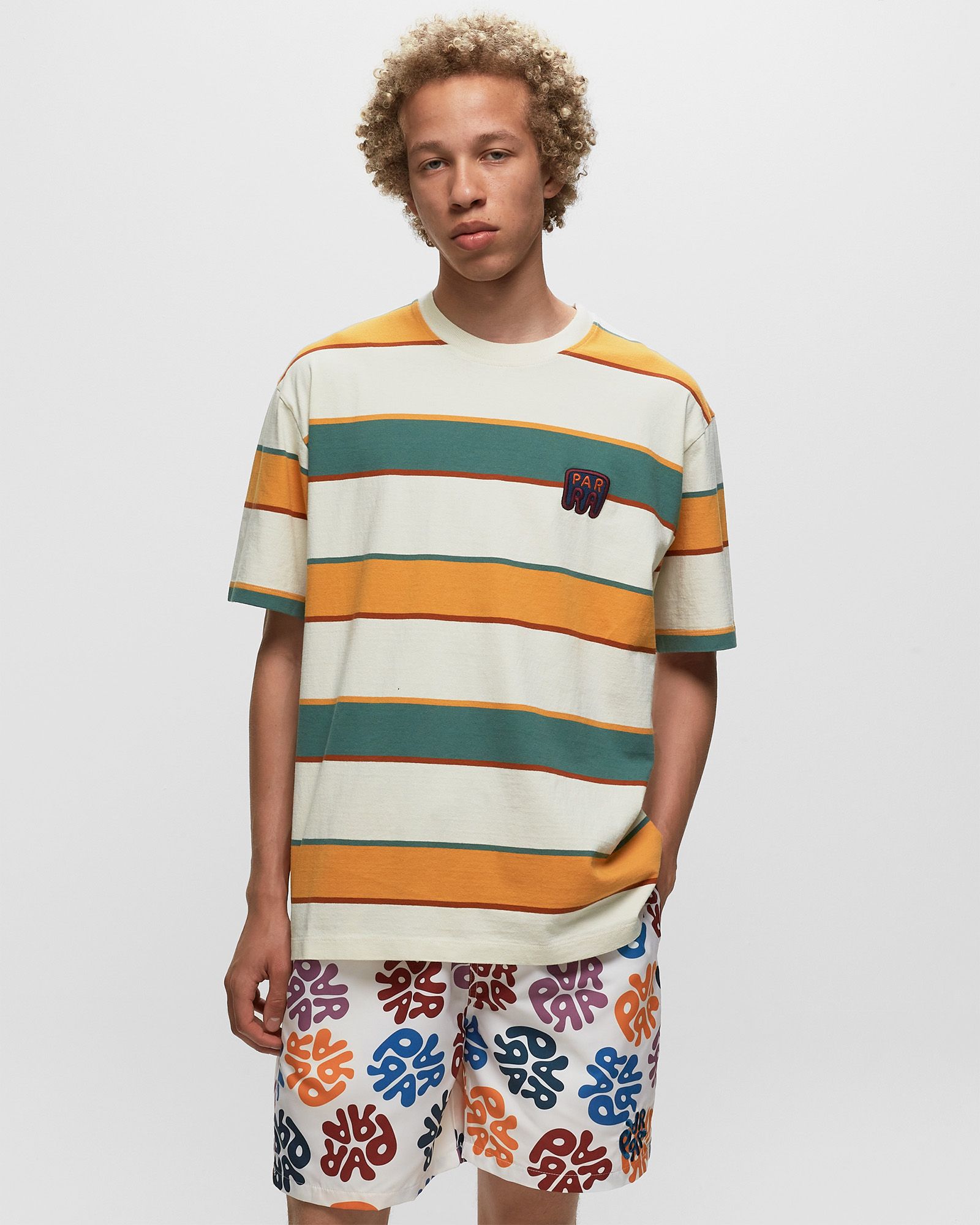 Fast Food Logo Striped Tee