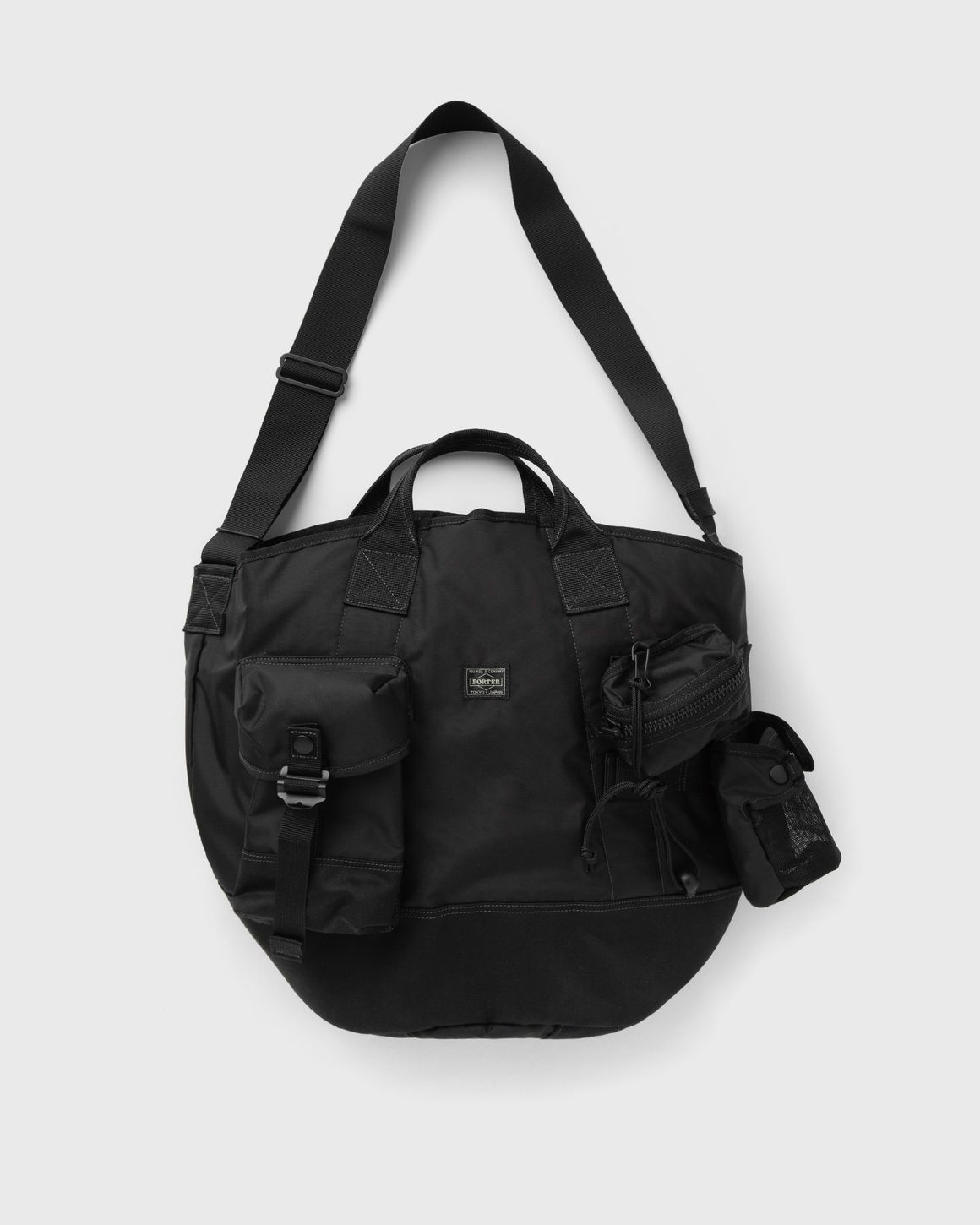 完璧わいふによる & Porter-Yoshida Co. Black POUCHES with TOTE BUCKET 2WAY ALL バッグ