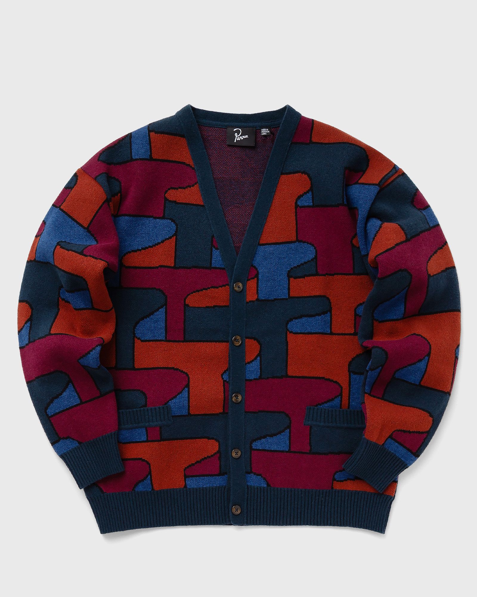 By Parra - canyons all over knitted cardigan men zippers & cardigans blue|red in größe:xxl