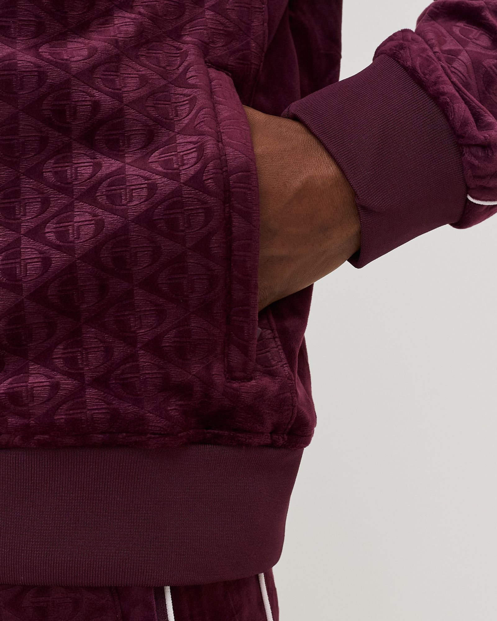 DEBOSSED VELOUR TRACK JACKET