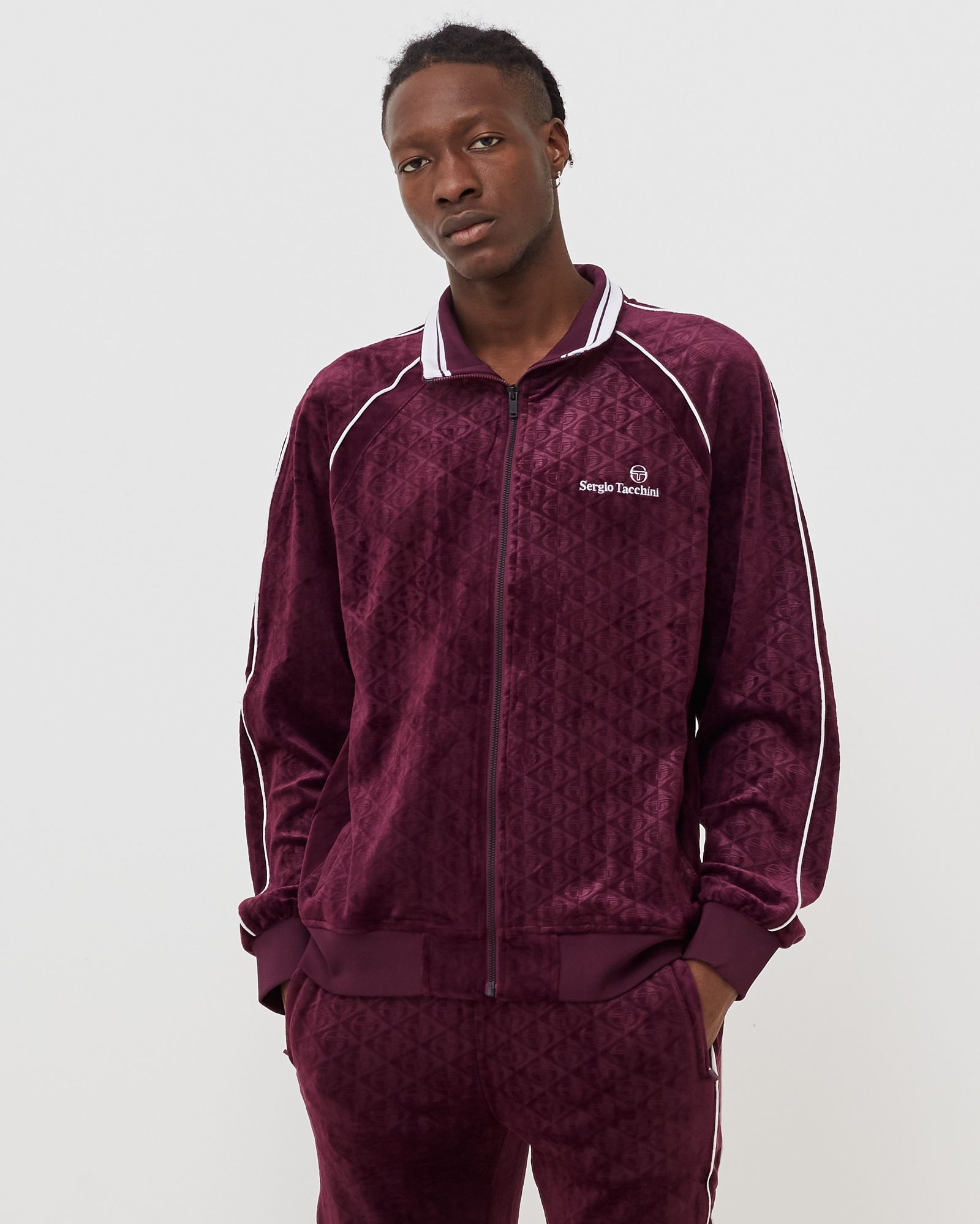 DEBOSSED VELOUR TRACK JACKET