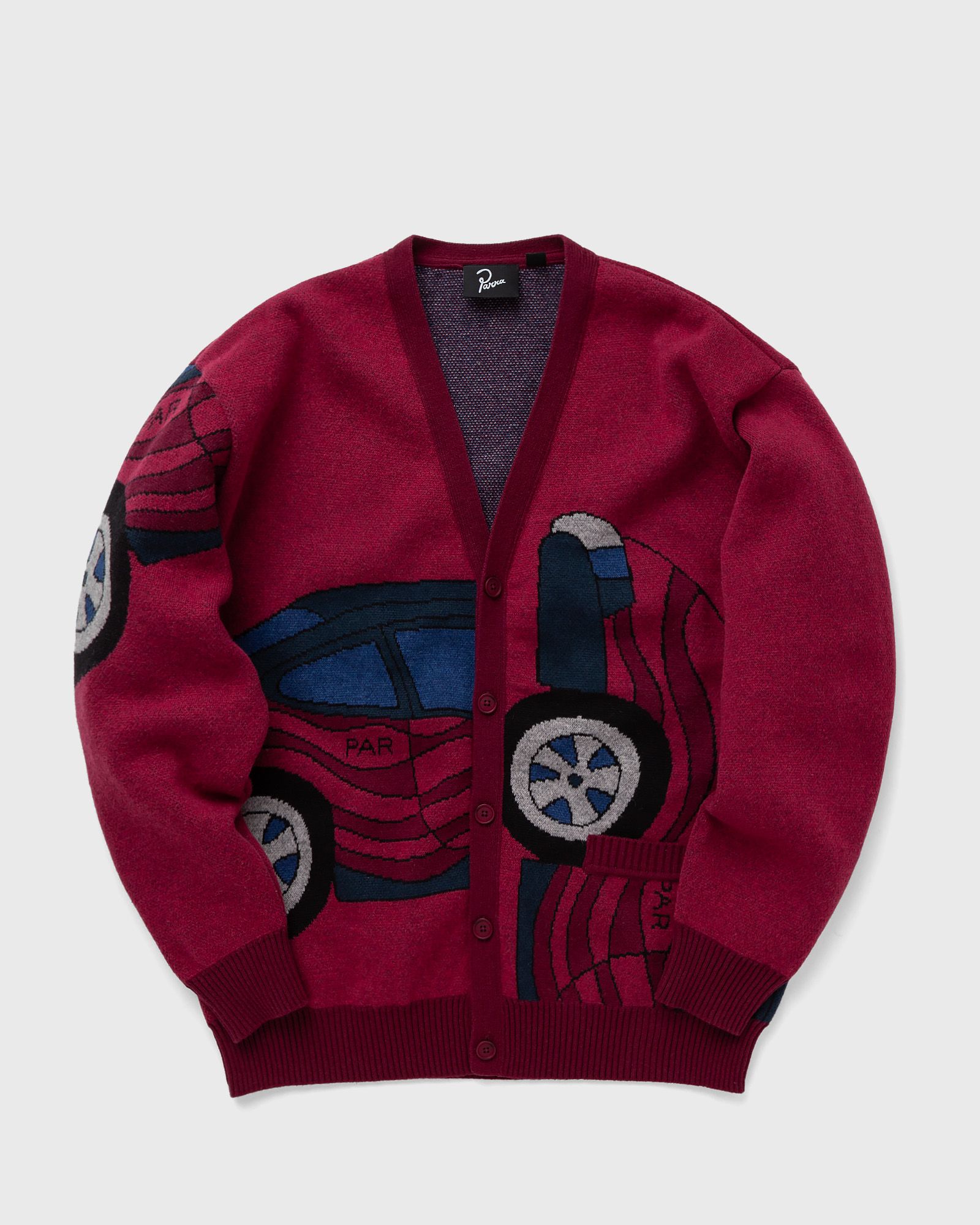 By Parra - no parking knitted cardigan men zippers & cardigans red in größe:xl