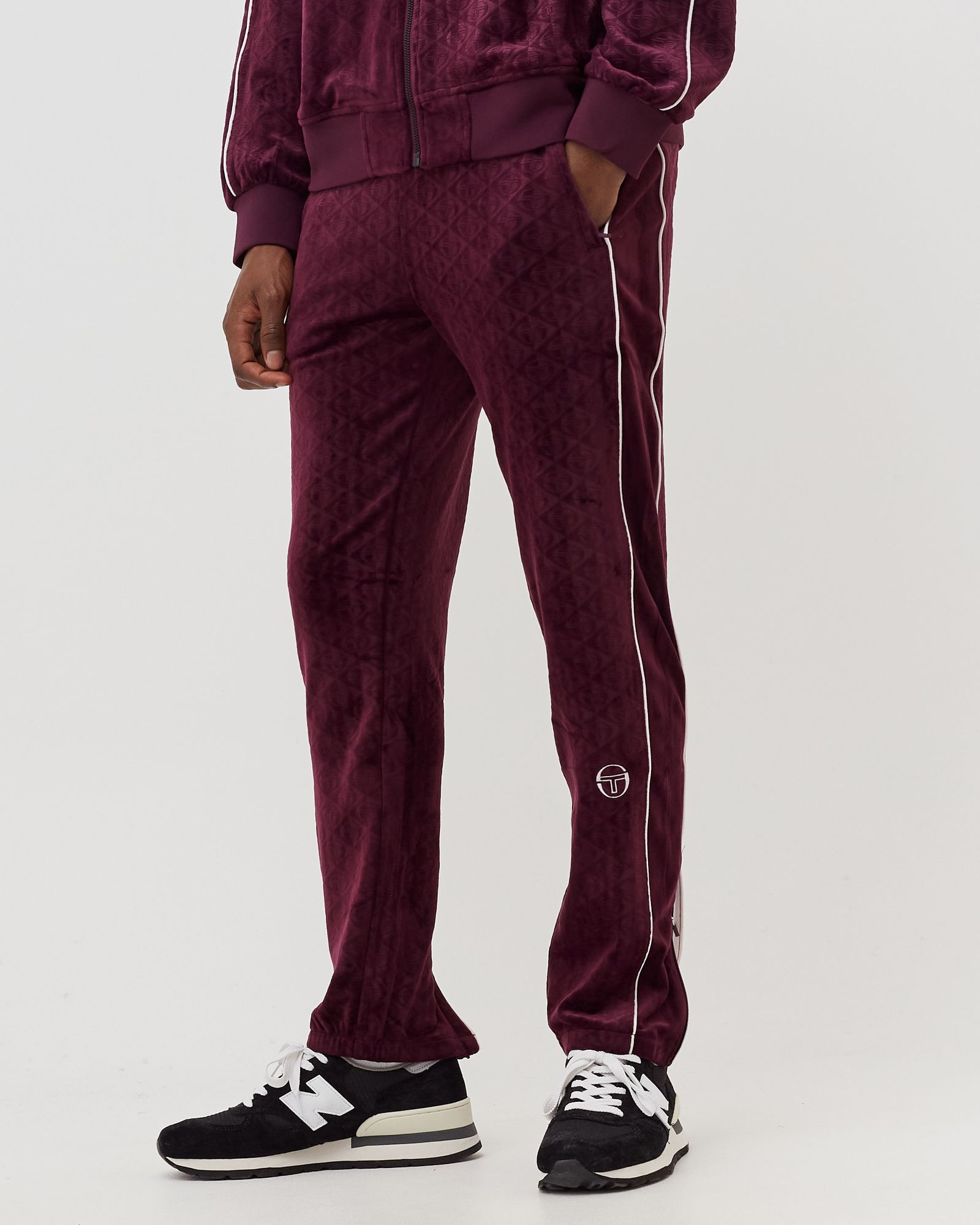 DEBOSSED VELOUR TRACK PANT