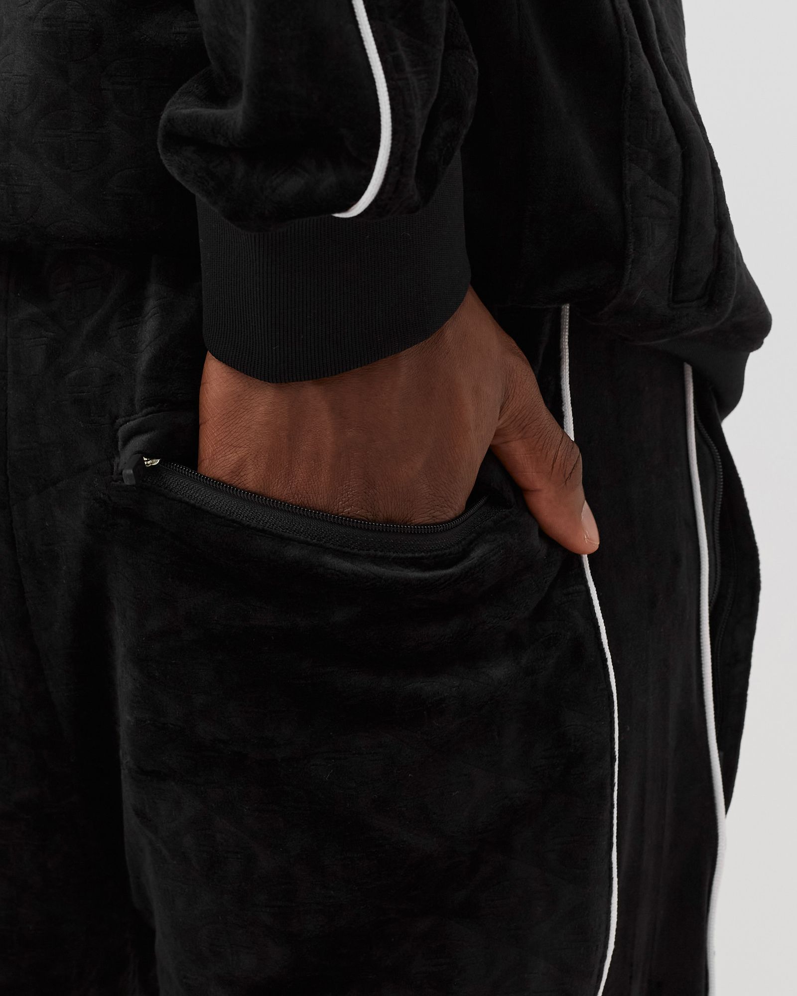 DEBOSSED VELOUR TRACK PANT