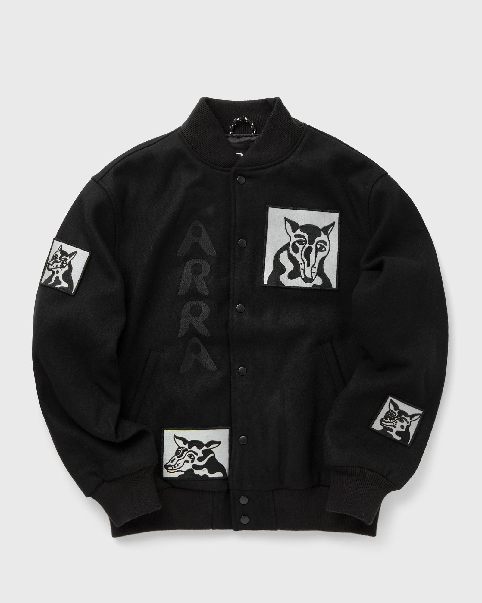 By Parra - dog faced varsity jacket men college jackets black in größe:xl